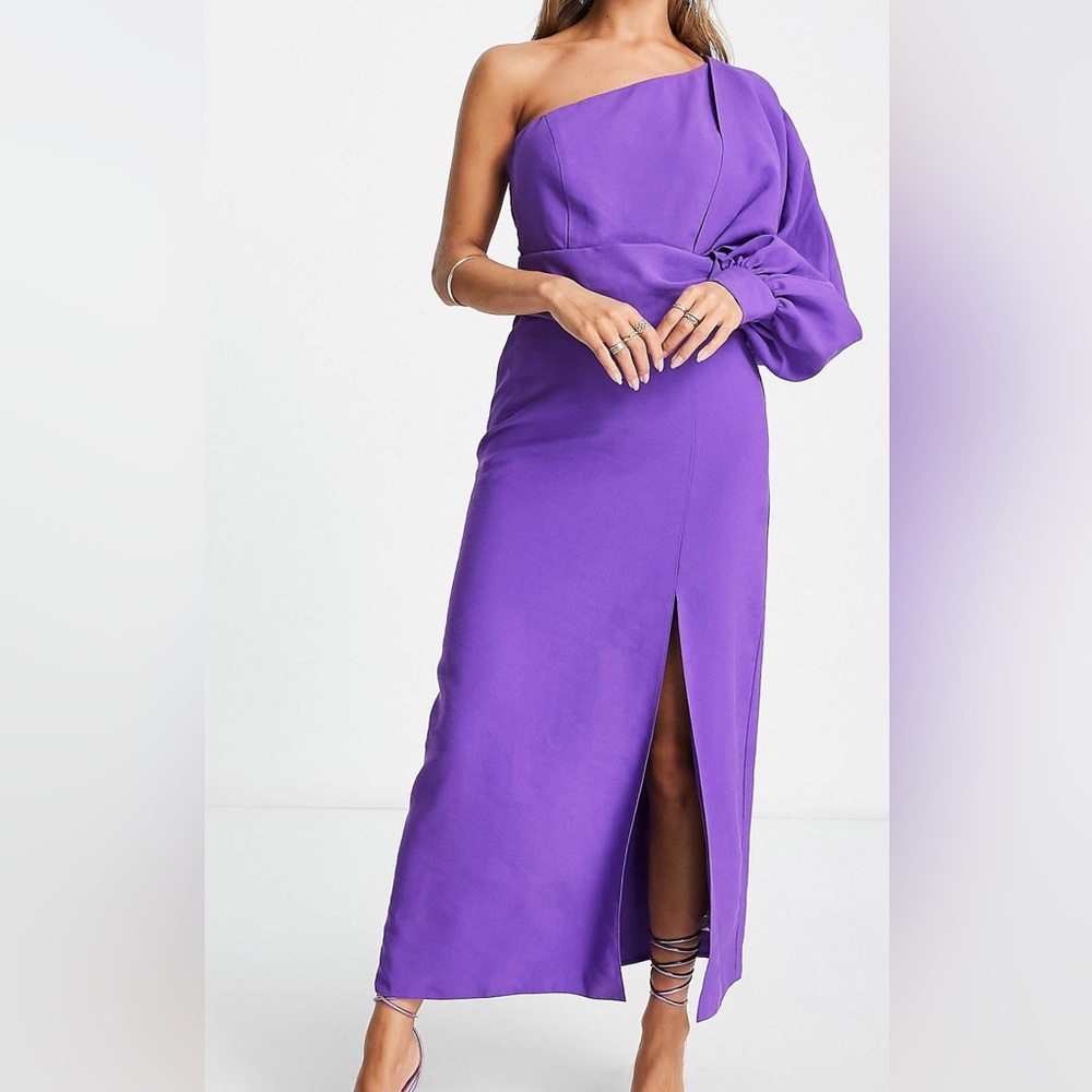 ASOS DESIGN one shoulder midi dress
